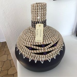 Handmade Gourd & Straw Decorative Vase